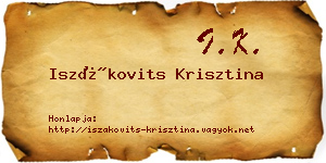 Iszákovits Krisztina névjegykártya